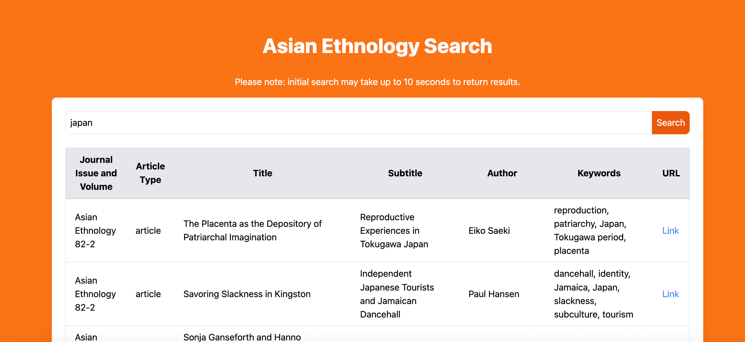 Searchable Academic Database